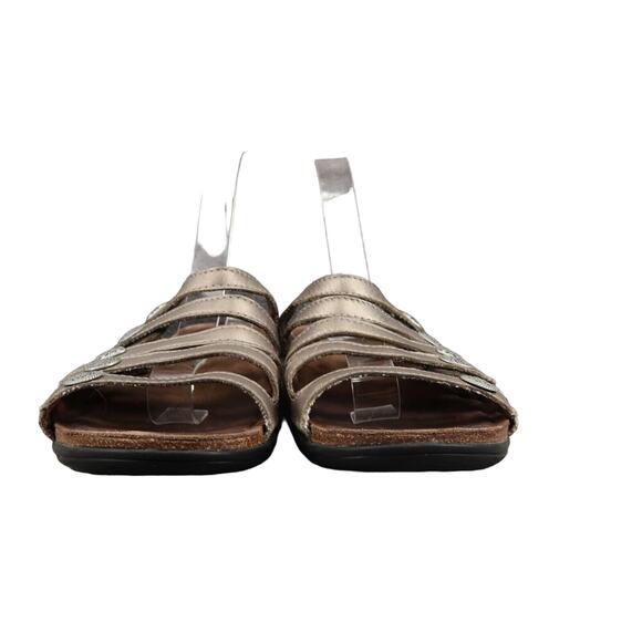 Dansko Shoes Womens 40 Sandals Janie Slip On Metallic Leather Adjustable Straps - Picture 2 of 16